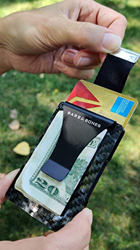 Bare Bones Front Pocket Wallets for men - Minimalist Money Clip RFID Wallet Carbon Fiber Card Holding Mens wallets with card pop up Pullout Tab4