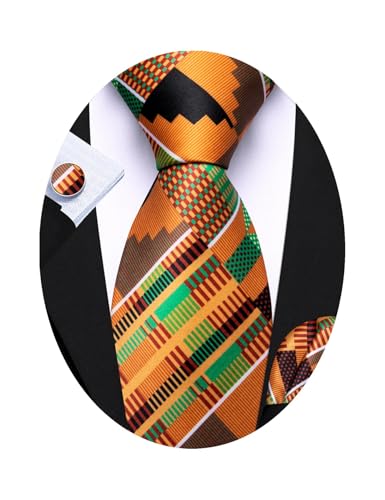 Image of Barry.Wang Man Tie Sets Skull Ties Animal Extra Long Necktie Silk Woven Handkerchief Cufflinks Festival Party Gift