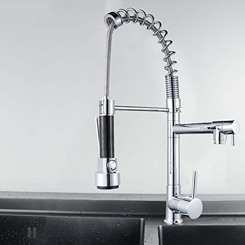 Robinet d'évier de salle de bain à ressort pour fuite et mélange eau chaude