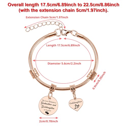 Image of DlaeKua Goddaughter Birthday Gifts Goddaughter Bracelet from Godmother Birthday Gifts for Goddaughters Graduation Gift Baptism Gift
