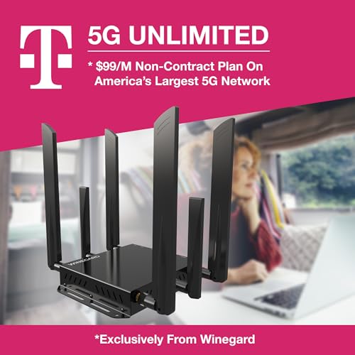 Image of Winegard Basestation 5G BS‑5G01 Indoor 5G Router Smart Hub - High‑Speed Dual Band WiFi Ethernet Starlink Compatible - Multi‑Carrier RV Connectivity - GPS Sensor Control