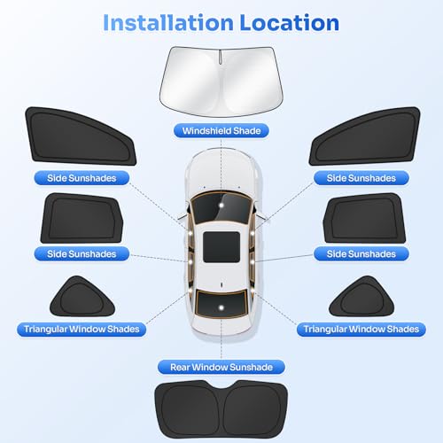 Image of Canvcle Window Shades for Honda CRV 2012-2016 CR-V Accessories Windshield Sun Shade Side Rear Window Cover Sunshade Sun Visor Shield Privacy Protection for Camping Keep Vehicle Cool Black 8PCS