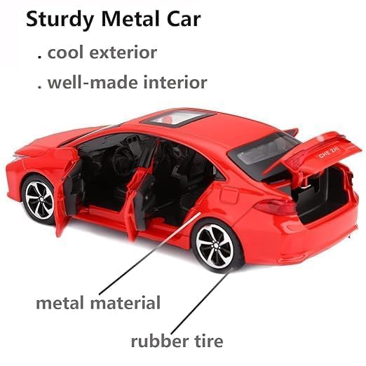 Image of 1:32 Toyota Corola Alloy Diecast Pullback Metal Car Toy with Sound Light & Opening Doors - Great Gift Toy for Kids | Color as per Stock