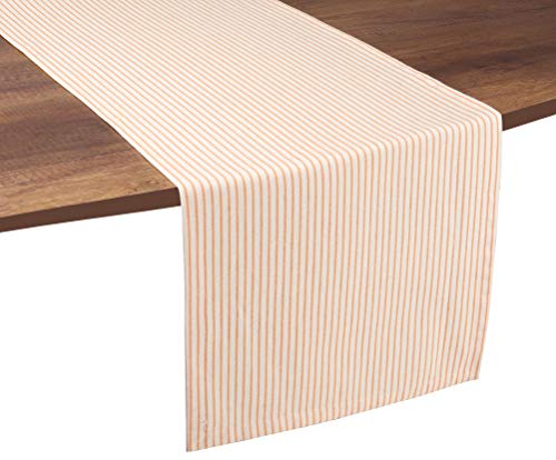 Native Fab Set of 2 Cotton Table Runners Farmhouse 90 Inches Long - Parties Rustic Bridal Shower Decor Dining Table Runners, Wedding Table Runners 14x90 Orange Natural