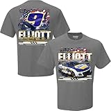 Checkered Flag Sports Chase Elliott 2026 NAPA Patriotic Eagle Car 2-Spot T-Shirt Gray (US, Alpha, X-Large, Regular, Regular)