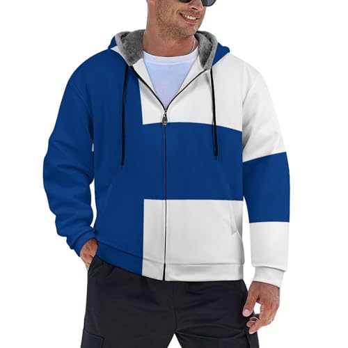Sudadera con capucha de forro polar de invierno hombre con cremallera chaqueta exteriores