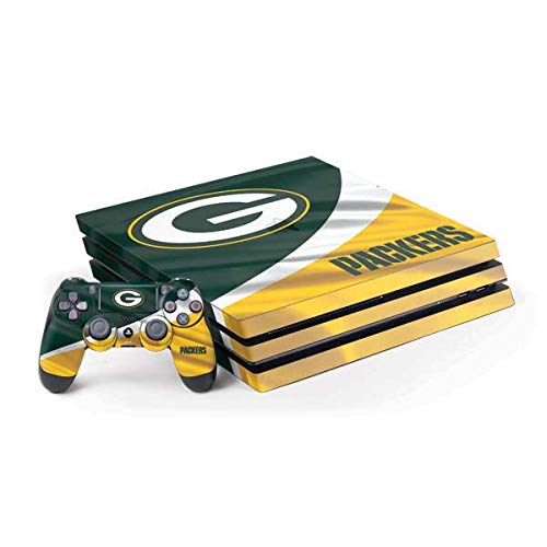 Skinit Decal Gaming Skin Compatible with PS4 Pro Console and Controller Bundle - Officially Licensed NFL Green Bay Packers Design