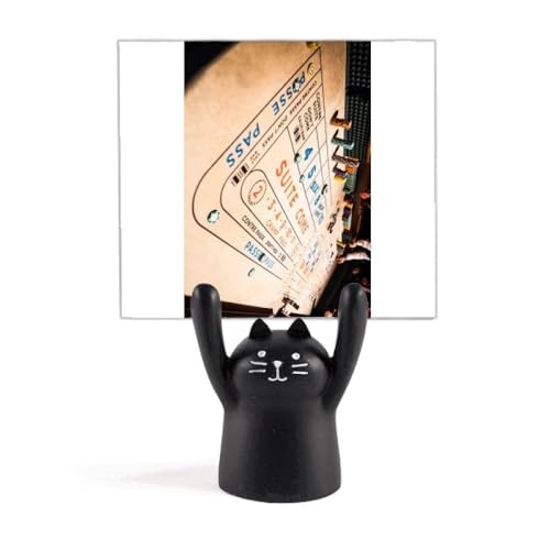 Chat noir décoratif et porte-mémo art déco pour soirée jeu