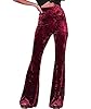 SEMATOMALA Women's Crushed Velvet Straight Wide Le... #2
