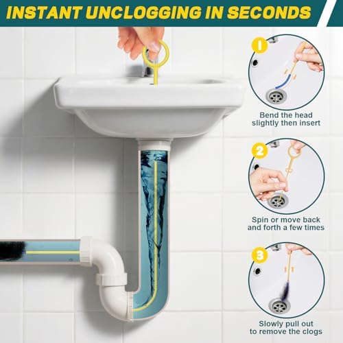 EastLink 50-Inch Drain Snake Hair Drain Clog Remover, Anti-Break Steel Sink Snake Drain Hair Removal Tool with Nylon Layer, Flexible Shower Snake for Unclogging Bathtub Drain & Bathroom Sink, 3 Pack — view 4