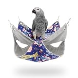 Wontee Bird Double Hammock Warm Nest Bed for Parrot Budgie Parakeet Cockatiel Conure Lovebird Hamster Rat Mice Chinchinlla (L)