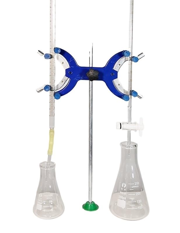 Klasse A Glasbürette mit PTFE-Hahn - Borosilikat 3.3 für Titration, 10ml 25ml 50ml 100ml(100ml PTFE alkaline/cidic)