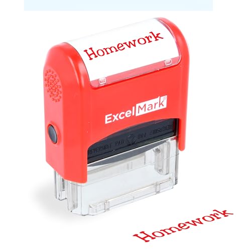 ExcelMark Self-Inking Rubber Teacher Grading Stamp - Homework