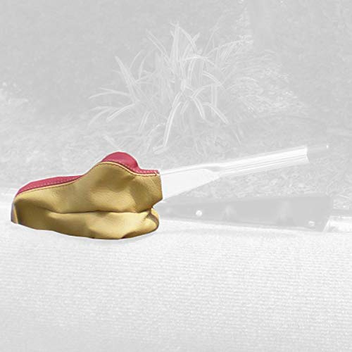 RedlineGoods ebrake Boot Compatible with Volkswagen Beetle 1955-77. Tailor Made - not Universal. Genuine top-Grade Italian Black Leather with Blue Thread