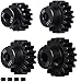 YUNIQUE ITALIA 4 Pezzi Pignoni 16T 17T 18T 19T M1 5mm Shaft Gear Module Pinion per Motore Brushless 1:8 1/8 RC Monster/Buggy/Camion, Colore Nero