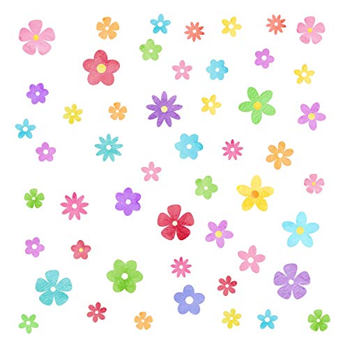 Colorful Small Flower Wall Decals Daisy Flower Wall Stickers Watercolor Flower Wall Decals For Nursery Girl Bedroom Kids Room Decor #TOP9