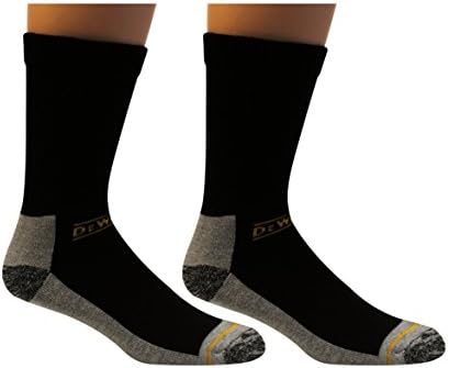DEWALT Men's Cotton Blend Loose-Fitting Crew Socks for Diabetic, Neuropathy, Hiking, Work, Athletic, Gym, Hospital Elastic image 4