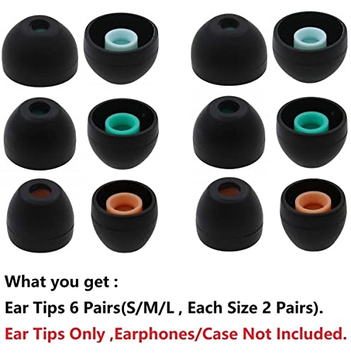 BLLQ Ersatz-Ohrstöpsel für Sony Earbuds WF WI MDR Serie, Silikon-Ohrstöpsel, kompatibel mit Sony In-Ear-Kopfhörern WF-1000XM4 WF-SP800N WF-1000XM3 MDR-XB50AP WI-C310 C200, S/M/L, 6 Paar, Schwarz