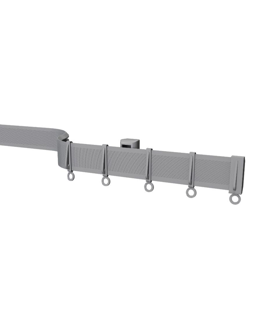 ABC Decor Streamline 3.5m (350 cm) BENDABLE CURTAIN TRACK For Straight & Bay Window Rail Top or Face Fix -SILVER/GREY