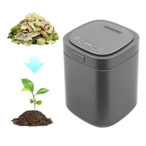 2.5L Electric Kitchen Composter, Indoor/Outdoor Composting Machine, Countertop Compost Machine Turn Food Waste and Scraps into Fertilizer for Garden Plants, Black