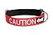 CAUTION Red Color Coded S-M L-XL Buckle Dog Collar (Do Not Approach) PREVENTS Accidents By Warning Others of Your Dog in Advance (L-XL Collar 15-25"Lx1.5"W)