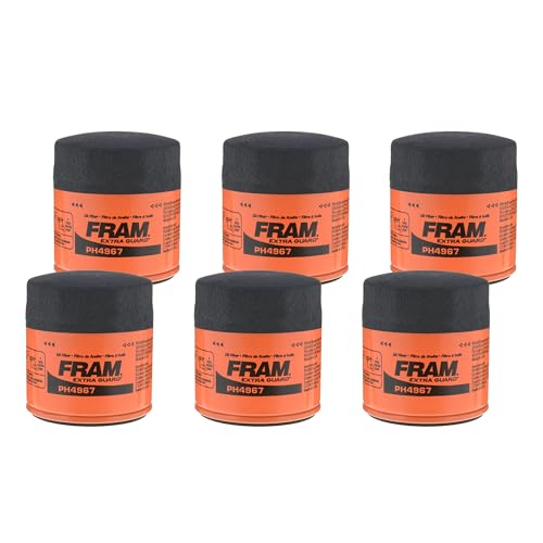 FRAM Extra Guard PH4967 10K Mile Change Automotive Replacement Interval Spin-On Engine Oil Filters for Select Vehicle Models (6 Pack)