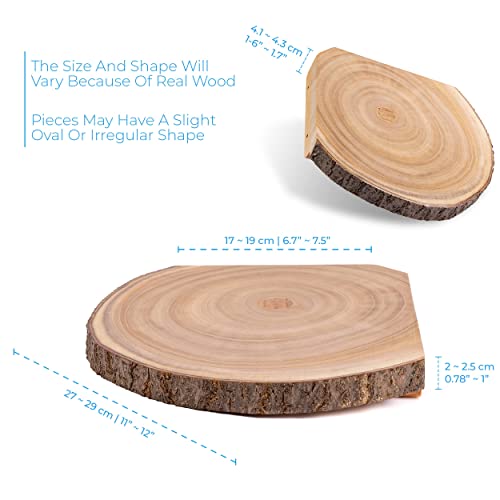 Kitchenmania Corner Wall Shelf,Corner Floating Shelves Set Of 2, Wood Slices With Bark Decorations Style,Wall Mount Storage Display For Bathroom,Kitchen,Living Room Decor,Bedroom,Office,Plant #TOP1