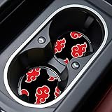 Jupswan Car Cupholder Coaster Absorbent 2 Pack Cute Funny Fun Trendy Cartoon Character Design Rubber New Automotive Cup Holder Decal Decor Accessories for Women Men (Red)