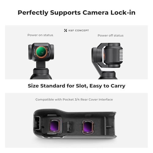 Image of K&F Concept K-Series CPL ND Filter Kit Compatible with DJI OSMO Pocket 3 Creator Combo Accessories, CPL ND16 ND64 ND256 Magnetic Action Camera Neutral Density Polarising Filters HD Optical Glass | Magnetic, Compatible with Pocket 4 /3, Xtra Muse, Neutral Density Polarising Filter HD Optical Glass, FD161