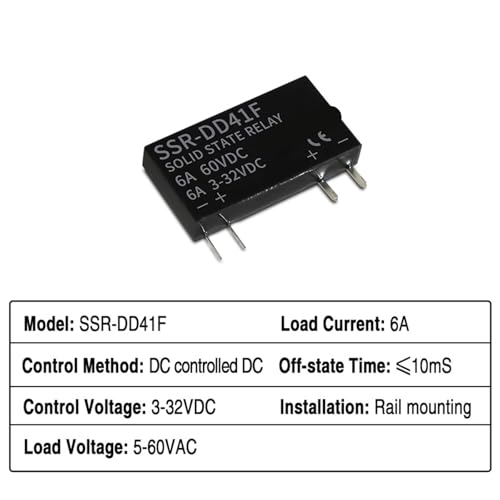 Relé delgado SSR-41FDA de 6a con formato ultra estrecho para control CC CC eficiente 4