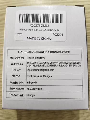 Riisoyu Pool Druckmesser, Pool-Manometer 1/4 BSPT für Schwimmbecken Filter und Pumpen0+3BAR/PSI Präziser Wasserdrucktester Ø50mm Einfache Installation Langlebiges Material Ideal für Pool, Fischteiche