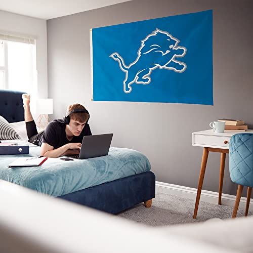 NFL Detroit Lions 3-Foot by 5-Foot Single Sided Banner Flag with Grommets by Rico Industries - Used condition - Image 4