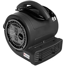 MOUNTO 1/5hp Air Mover 800cfm Blower Fan Carpet Floor Drying Fan - 3-Speed Compact Air Mover w/Dual Outlet, 10ft Power Cord for Drying, Cooling, Air Circulation Black