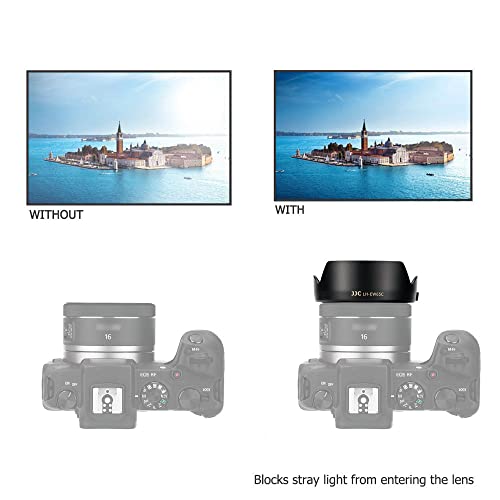 Image of JJC LH-EW65C Lens Hood for Canon RF 16mm F2.8 STM Lens on EOS R6 R5 RP R Camera, Compatible with 43mm Filters and 43mm Lens Cap