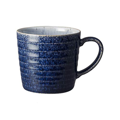 Denby Stoneware Studio Blue Cobalt Ridged Mug