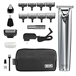 Wahl Stainless Steel Lithium Ion 2.0+ Beard Trimmer for Men - Electric Shaver & Nose Ear Trimmer - Rechargeable All in…