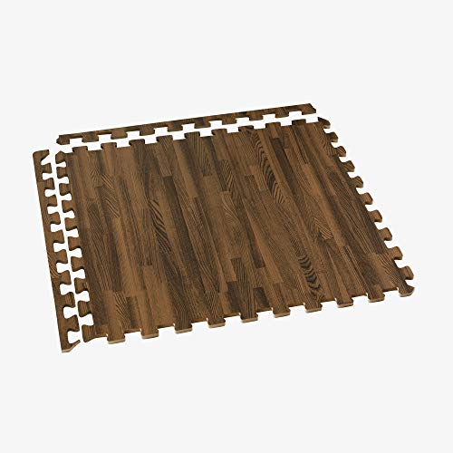 Forest Floor 3/8 Inch Thick Printed Foam Tiles, Premium Wood Grain Interlocking Foam Floor Mats, Anti-Fatigue Flooring, 24 In X 24 In #TOP3