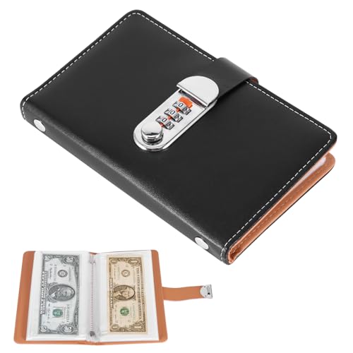 OUZHOU Planificateur budgétaire allemand, livret d'épargne pour argent avec serrure à combinaison, format A6, 100 enveloppes Challenge Reliure Challenge pour mot de passe, planificateur budgétaire