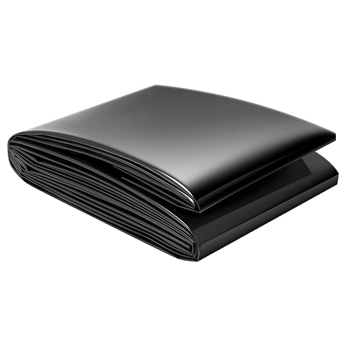 Image of MAHIRA 200 Micron HDPE Pond Liner Sheet, 8ft x 8ft, Heavy Duty Black, for Fish Ponds, Small Garden, Backyard Waterfalls, Lilly Ponds, Garden Pond Lining, Durable & Waterproof