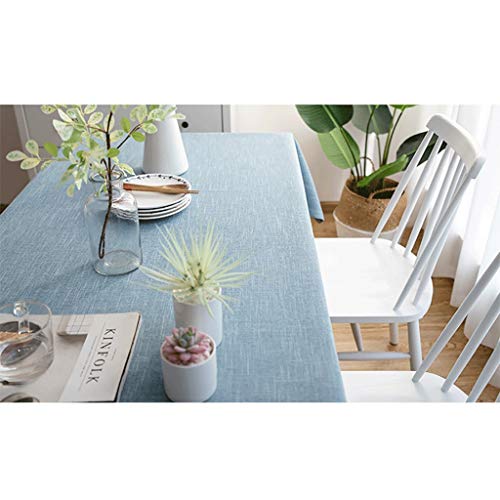 Nappe coton et lin bleue rectangulaire contre la poussière des repas - 2