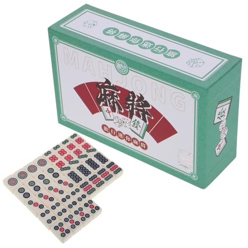 Milisten 1 Caja Mahjong Portátil Compacto y Dormitorios Set de Mahjong Miniatura Reducidos y Casa