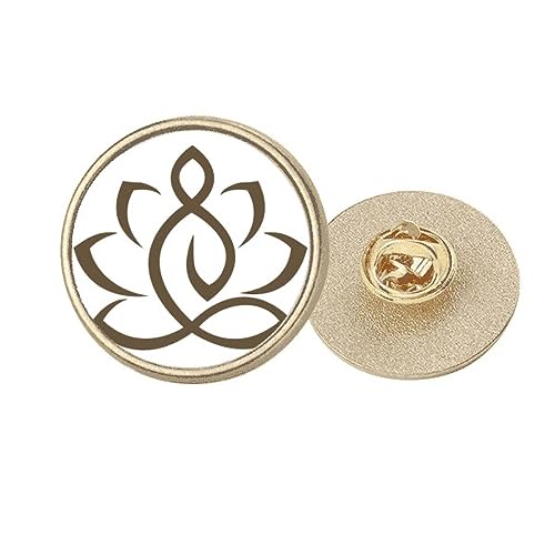 Broche en forme de lotus ronde en métal doré finition premium