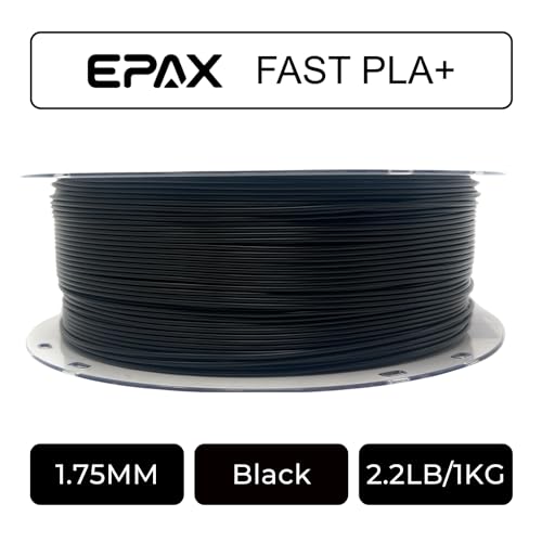 Image of EPAX High Speed PLA+ 3D Printer Filament, Fast PLA 3D Printing Filament, 1.75mm, Dimensional Accuracy + /- 0.03 mm, 1KG Spool (Black)