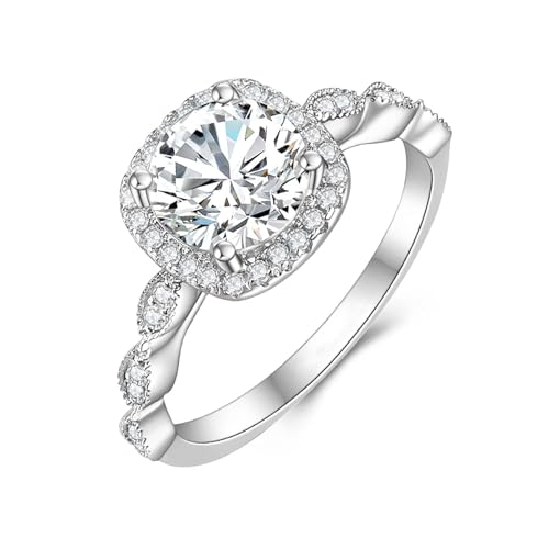 DIYA Moissanite Wedding Ring for Women Cushion Cut S925 product image