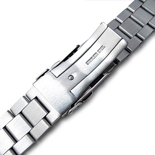 22Mm Hexad 316L Stainless Steel Watch Band Straight End Lug Diver Clasp Brushed #TOP4