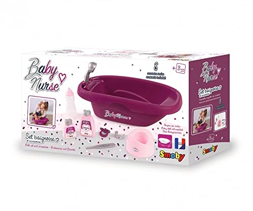 Smoby 220362 - Baby Nurse Poppenbadkuip, Kuip Met Elektronische Functies En Veel Accessoires, Poppenaccessoires Voor… - Image 5