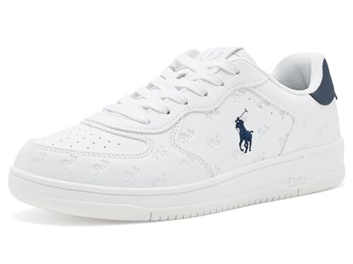 POLO RALPH LAUREN Boys Masters Court (Big Kid) White/Navy 4 