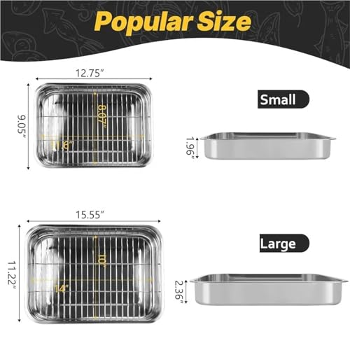 Plat de cuisson au four lavable au lave-vaisselle avec grilles de surélévation - 6