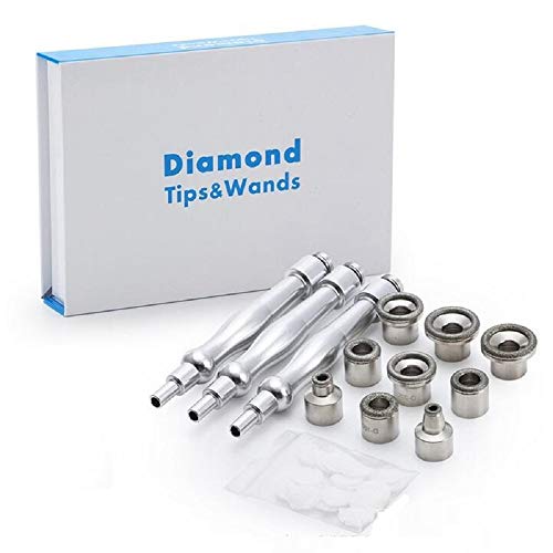 YAVOCOS 9 Tips 3 Wands Diamond Dermabrasion Accessory Replacement Tips Diamond Wands Cotton Filter Skin Microdermabrasion Facial Care Beauty Tool