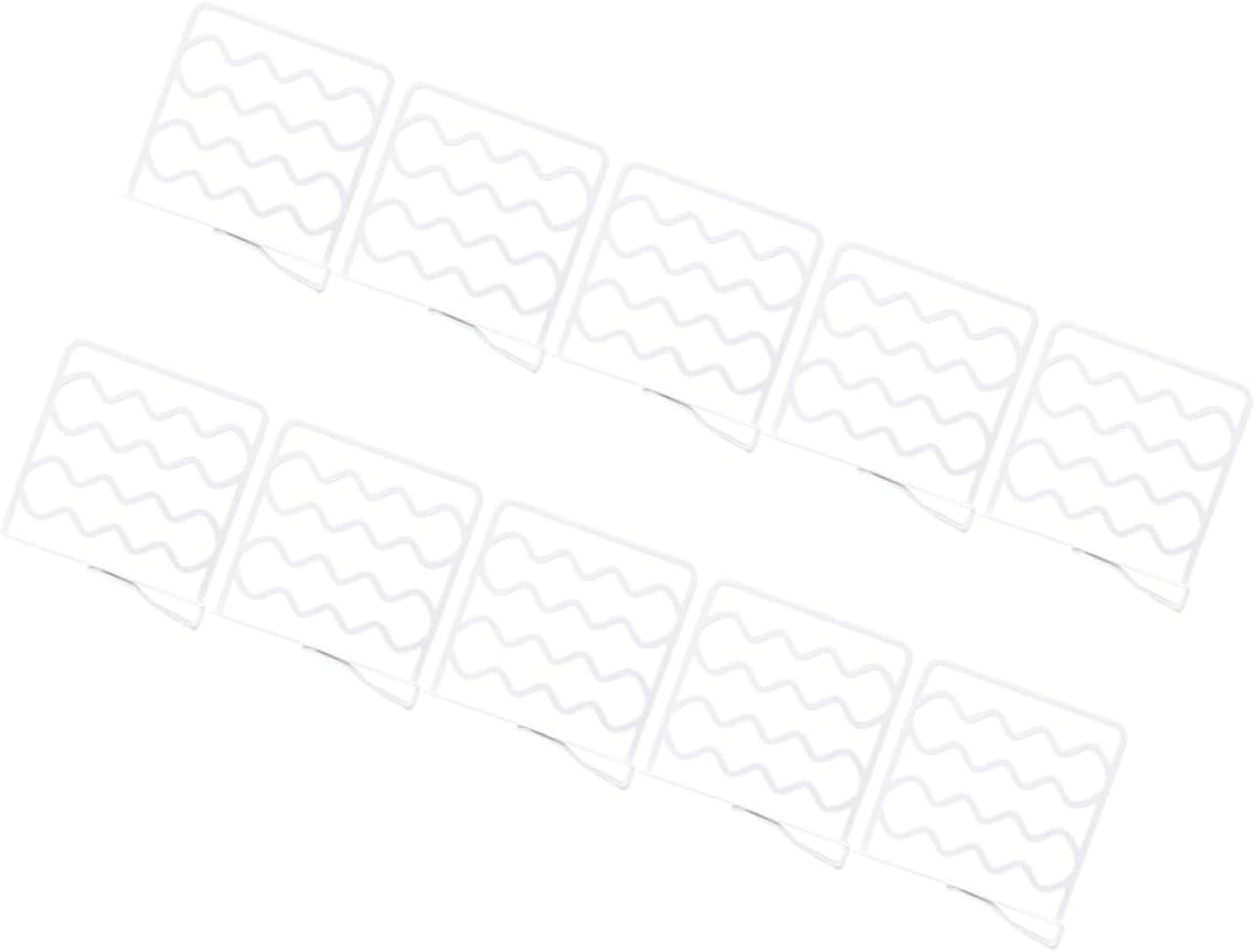 Totority 10pcs Adjustable Closet Shelf Dividers Storage Partition Wardrobe Shelf Organizers Wire Closet Dividers Material No Drill Space Saving Modern Style